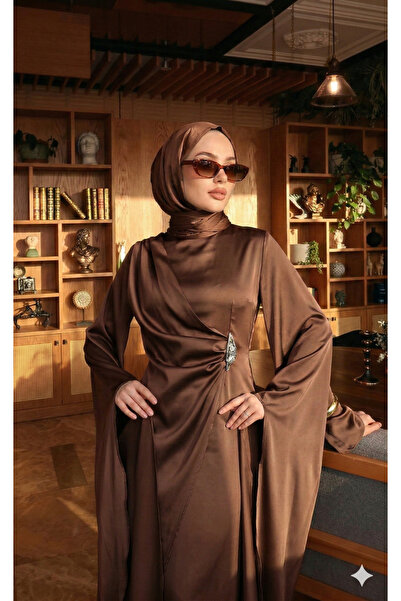 Modarana Berna Saten Tesettür Abiye