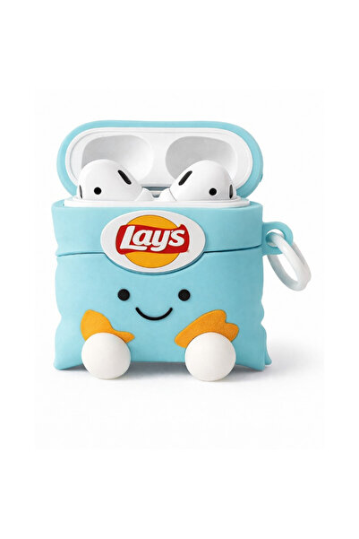 OEM AirPods 4 Silicone Case Blue Lay's Type, Anti-Shock Protection, with Cara...