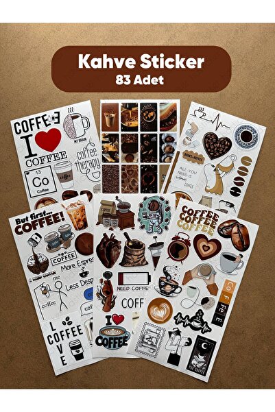 hdsticker Set od 83 nalepnica na temu kafe za planer, bullet journal, umetnos...
