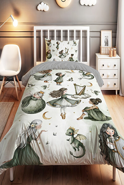 EVPANYA Moon Fairy Patterned Single Baby Kids Bedding Set