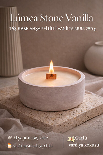 Lúmea Candle Lúmea Stone Vanilla – Taş Kase Ahşap Fitilli Soya Mum | Vanilya ...
