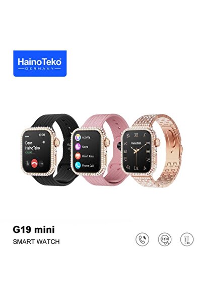 haino teko germany G19 Mini Smartwatch with True AMOLED Display and 3 Pairs o...