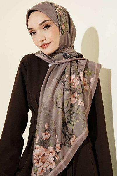 Lavanta Tekstil Eșarfă cu model floral de 120 cm