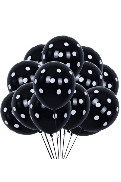 Bunloon Black Polka Dot Balloons 10 Pieces 11 Inch Party Decoration