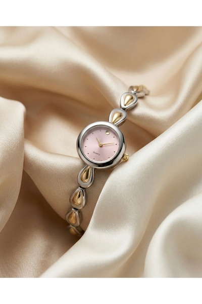 KLISHE Butik Vintage Women's Steel Watch Gold & Silver Color Pink Dial Luxury...