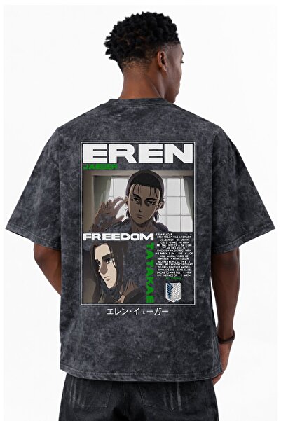 SEVBANO Tricou unisex supradimensionat, vintage, lavabil, cu imprimeu anime A...