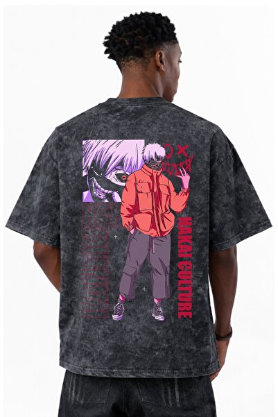 SEVBANO Μπλουζάκι Ken Kaneki Tokyo Ghoul Anime με στάμπα, Unisex, Oversize, V...
