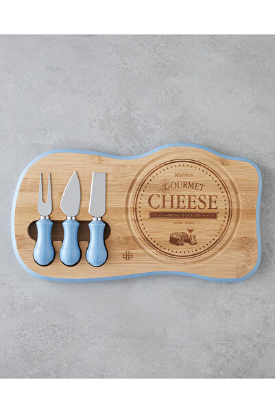 English Home Shelby Bamboo 4-Piece Cheese Cutting Board 38,5X21 cm Blue
