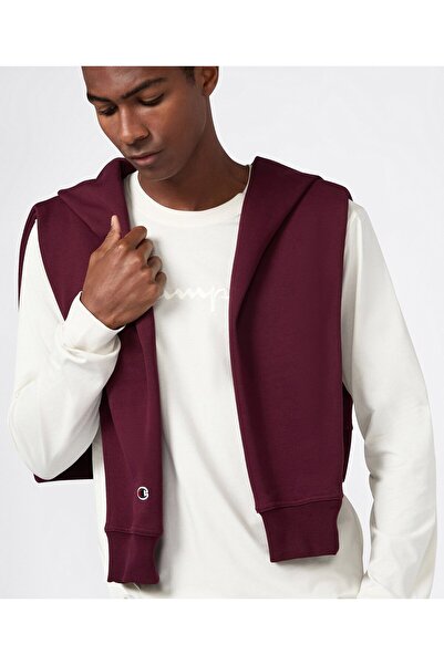 Champion Icons Long-Sleeve Tee Beyaz Erkek Tişört - 221283-WW056