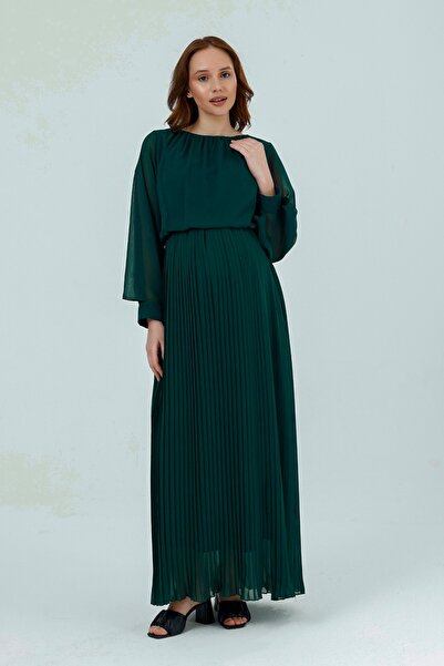 KATLİN MATERNİTY WEAR فستان شيفون مطوي للحوامل، مزود بحزام مطاطي من الداخل