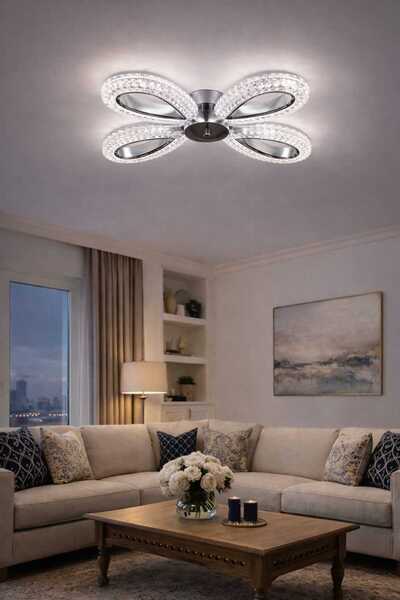 Marsel Lighting Yagmur 4lü Gold Avize Salon AVİZE Oturma Odasi AVİZE 3 Renk L...