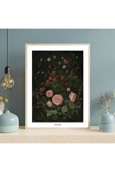 Pixaflair - Still Life with Roses and Strawberries Otto Diderich Ottesen - Tablo - Çerçevesiz Poster