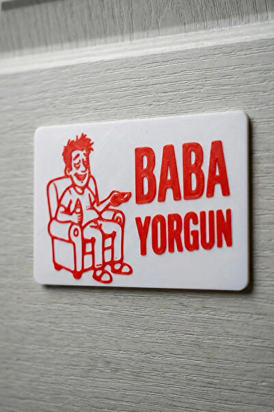 N NOXXO Espirili Baba Yorgun Tabelası 3D Baskı Dekoratif Duvar Levhası 15x9 cm