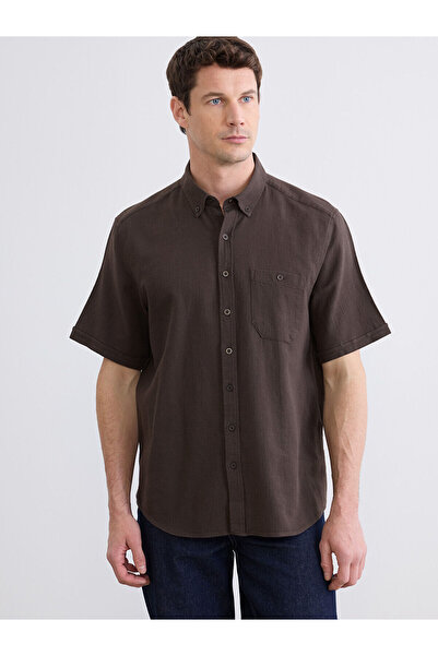 LC Waikiki Ανδρικό πουκάμισο Özmarka Νέας Σεζόν Regular Fit από ποπλίνα