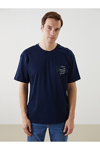 LC Waikiki Ανδρικό μπλουζάκι με κέντημα Crew Neck