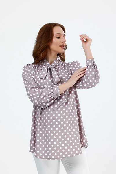 KATLİN MATERNİTY WEAR Μπλούζα για εγκύους με Πουά σχέδια, με λεπτομέρεια δαντ...