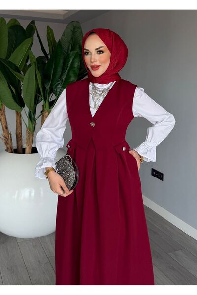 MB MODABERARDİ Pliseli ve Tokalı Kadın Jile / Elbise