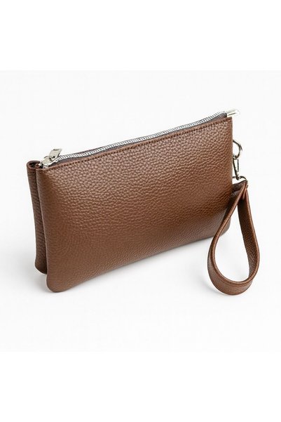 JR Boutique Men's Clutch Bag 3-Compartment Slim Portfolio - Detachable Strap Pack of Faux Leather Clutch Wallet