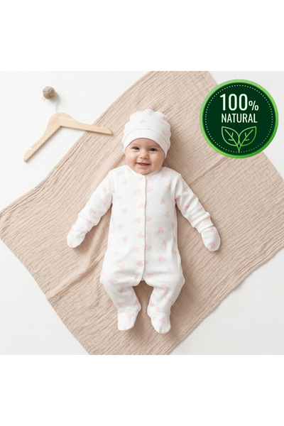 tinibud %100 Pamuk 3’lü Kız Bebek Tulum Seti 0-3 & 3-6 Ay – HEDİYE PAKETLİ, N...