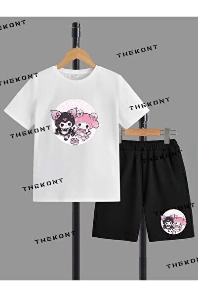 THEKONT Kuromi̇ Printed Shorts T-Shirt Suit Code:2703