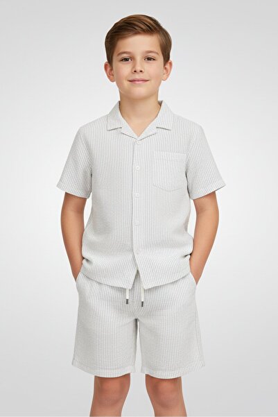 Aeropostale Kids Boy 2Pcs Stripe Shirt And Shorts Set, Multicolor