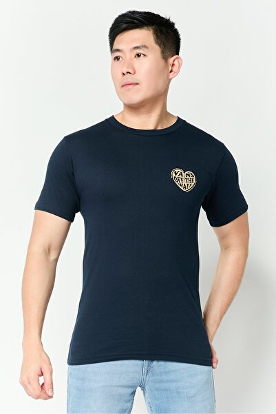 Vans Men Crew Neck Short Sleeve Brand Logo T-Shirt, Navy