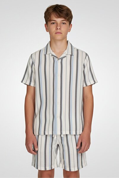 Nautica طقم ملابس أطفال للأولاد مكون من قطعتين من قميص وشورت كاجوال مصبوغ بخي...