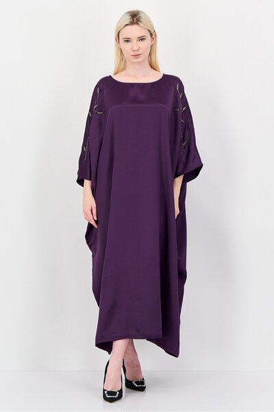 JASON WU Women Textured Kaftan Maxi Dress, Dark Purple