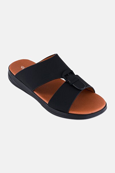 English Laundry Men Slip On Arabic Sandals, Black