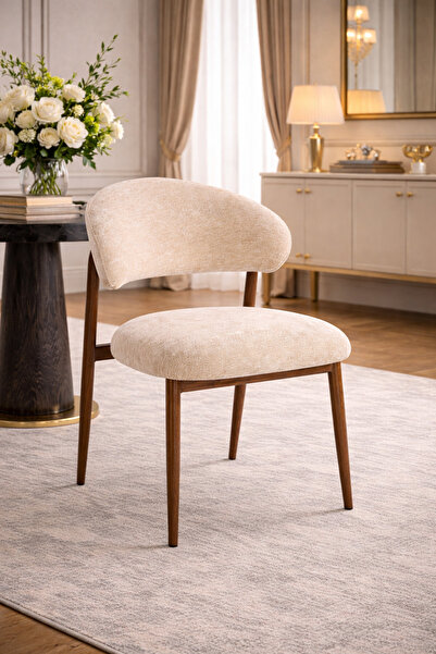 N.zone A modern dining chair with an elegant design and luxurious velvet fabr...