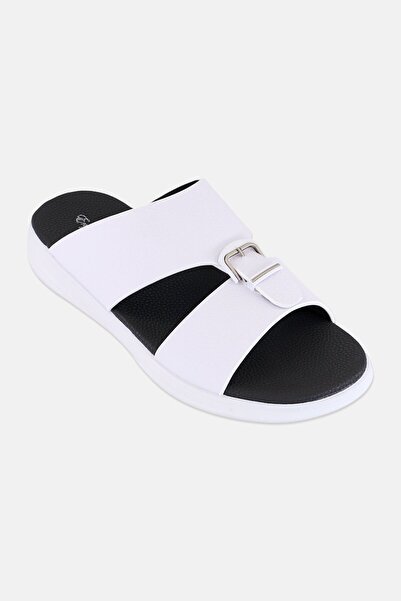 English Laundry Men Slip On Arabic Sandals, White