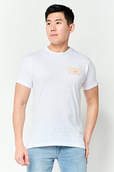 Vans Men Crew Neck Short Sleeve Brand Logo T-Shirt, White