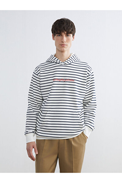 LC Waikiki Peak New Season Long Sleeve Striped Men's Hoodie