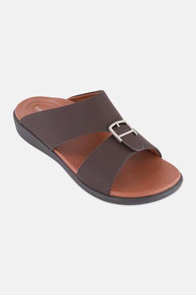 London Fog Men Slip On Arabic Sandals, Brown