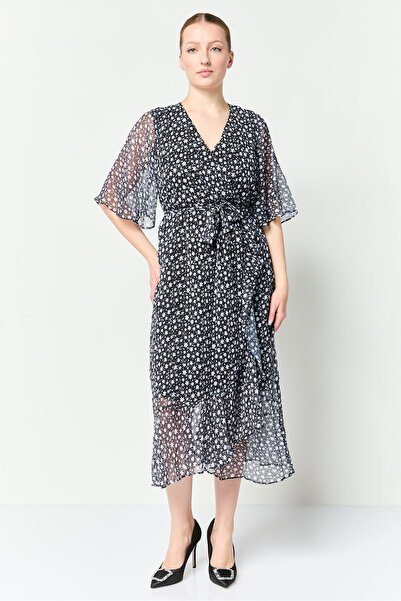 freesoul Women Allover Print Midi Dress, Multicolor