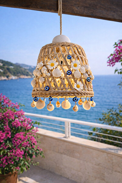 Marrone Nazar Boncuklu Bereket Avizesi Papatya Deniz Kabuğu Detaylı Duy Dahildir