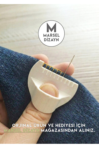 MarselDizayn El Dikişi Ölçü Yüzüğü - Dikiş Cetveli - Dikiş Yüzüğü - Beyaz - 2...