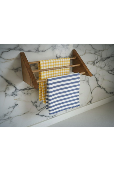 novaliz home Kendinden Yapışkanlı Elbezi Kurutma Askısı-Dogal Ahşap Malzeme-E...