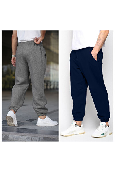 GOLSREY 2-Pack Men's Elasticated Hem Sweatpants (Regenerated Fabric)