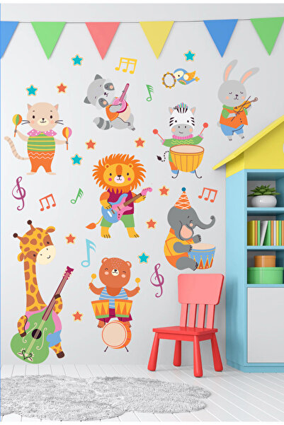Sim Tasarım Muzician Animale Grădiniță Școală Camera Copiilor Creșă Perete Uș...