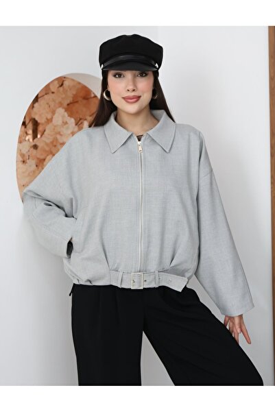 IŞILDA FASHION Kaiš detaljna ležerna jakna