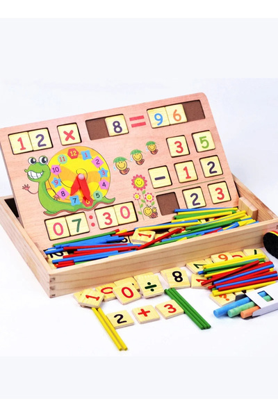 Generic Montessori Wooden Math Learning Box: Multifunctional Counting Sticks ...