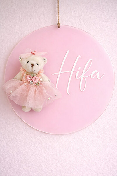 Handmade زينة الباب الوردية مرصّع بالأحجار بنقشة دب