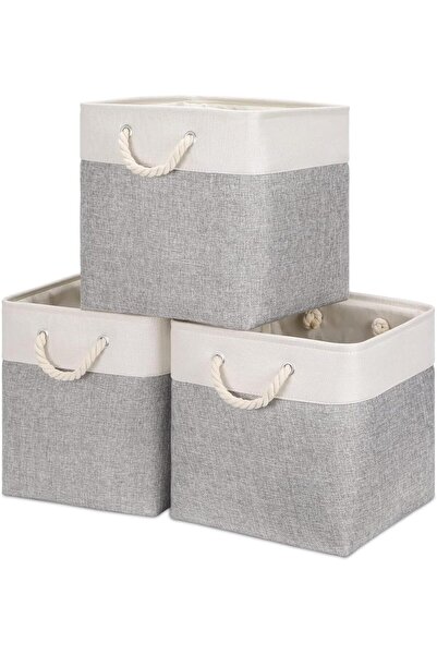 Generic صناديق تخزين قابلة للطي، عبوة من 3 قطع، لتنظيم الألعاب والكتب والرفوف...