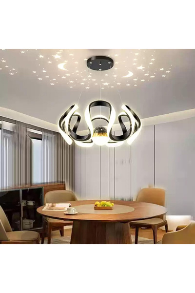 Sumkyle مصباح معلق LED عصري قابل للتعتيم، تصميم غير منتظم، ارتفاع قابل للتعديل