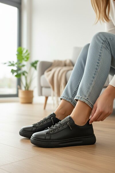 enoch Women's Sneakers with Metal Detail and Glittery Lacesenoch Women's Snea...