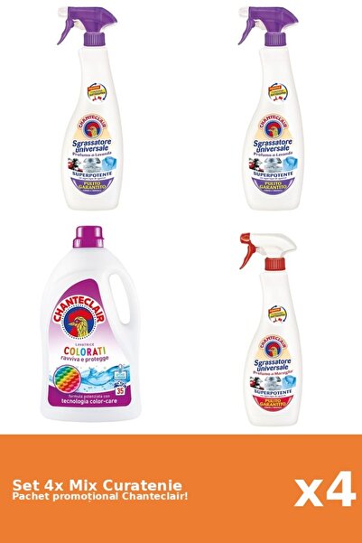 Chanteclair Set 4 Mix Curatenie Chanteclair: Marsilia, Color, Lavanda, Mosc Alb