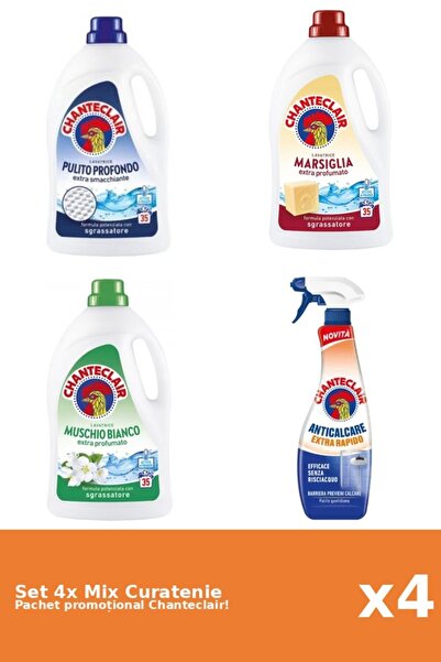 Chanteclair Set 4 Mix Curatenie Chanteclair: Clasic, Rapid, Marsilia, Mosc Alb