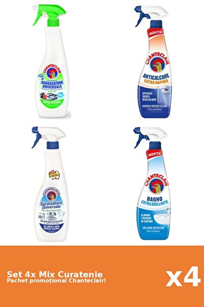 Chanteclair Set 4 Mix Curatenie Chanteclair: Lamaie, Bicarbonat, Rapid, Clasic