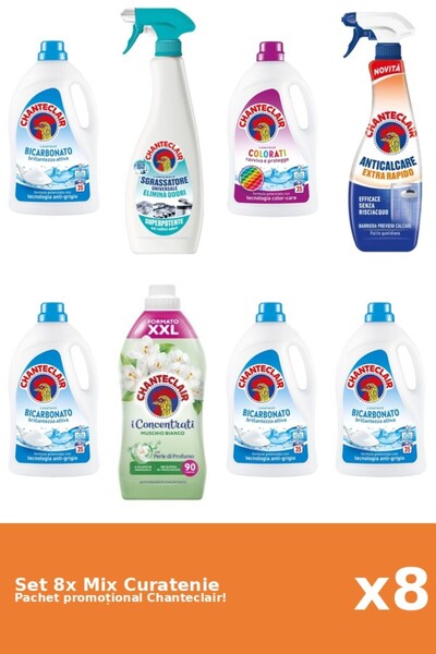 Chanteclair Set 8 Mix Curatenie Chanteclair: Bicarbonat, Color, Mosc Alb, Ant...